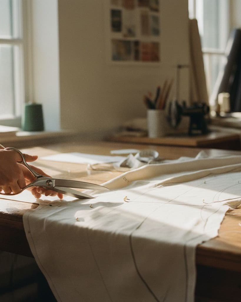 Couture à la main dans l'atelier Brumelys au Portugal